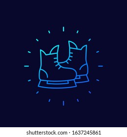 Ice skates line vector icon