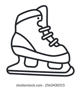 Icono de Vector de patines de hielo para hombres aislado sobre un fondo blanco.