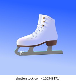  Ice skates on blue background. Vector illustration