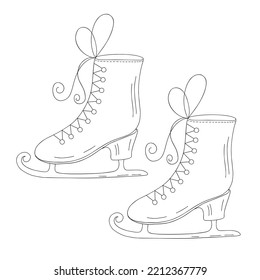 Ice Skates Outline Doodle Vector Illustration Stock Vector (Royalty ...