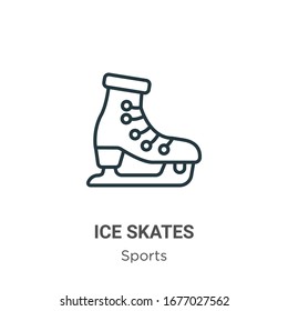 Ice skates outline vector icon. Thin line black ice skates icon, flat vector simple element illustration from editable sports concept isolated stroke on white background