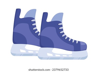 Ice skates for playing hockey. Hockey equipment. Vector illustration of men's skates
