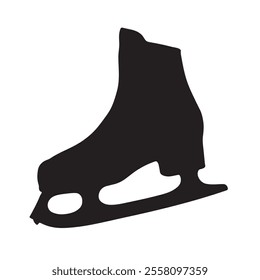 Ice Skates Silhouette Isolated On White Background, Icon Vector Illustration Design.