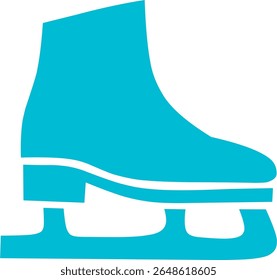 Ice Skates skating hockey icon. Premium style icon design. UI. Illustration of skates icon. Pictogram isolated on white. Ready to use in web design, apps, software, print. Blue color.