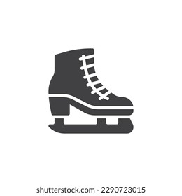 Ice Skates icono vector. signo plano relleno para concepto móvil y diseño web. icono del glifo de los zapatos de patinaje sobre hielo. Símbolo, ilustración del logotipo. Gráficos vectoriales