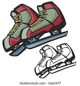 Ice skates. Vector illustration