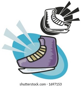 Patines de hielo. Ilustración del vector