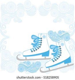Ice skates. Vector illustration.