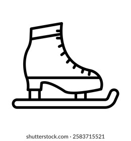 Ice Skates Vector Line Icon Design