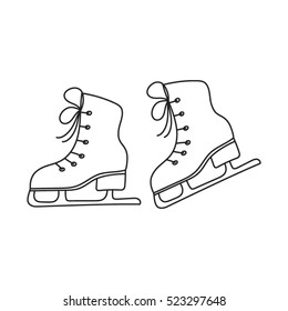Ice skates vector line