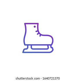 Ice skates vector logo, line icon