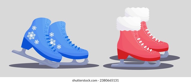 ice Skates for winter sports. skating competition. figure skating. Vector