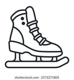 Ice skates for women vector icon isolated on a white background.