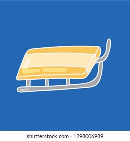 ice skating board hand drawn icon. winter vector illustration. editable stroke.
