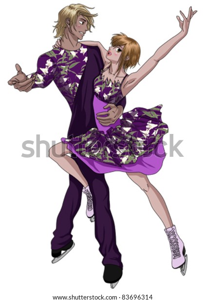 Ice Skating Couple Stock Vector (Royalty Free) 83696314