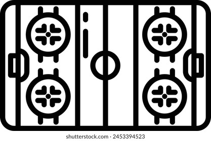 Ice skating court outline icon vector illustration