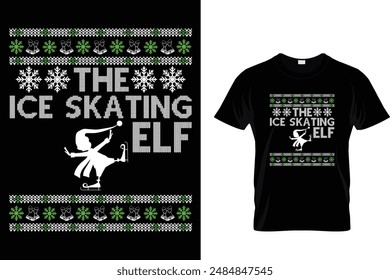 Das Schlittschuh-Elf-Schlittschuh-T-Shirt