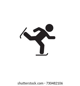 Ice skating, figure skating artistic, winter sports vector icon