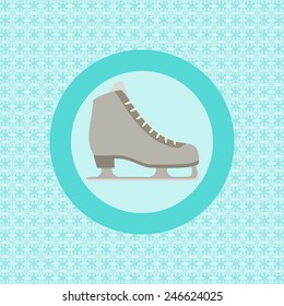 Ice skating flat icon graphic illustration design