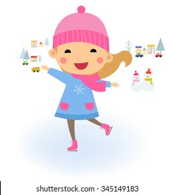 Niña para patinar sobre hielo