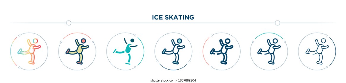 ice skating icon designed in gradient, filled, two color, thin line and outline style. vector illustration of ice skating vector icons. can be used for mobile, ui, web
