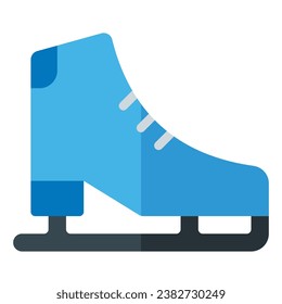 Ice skating icon in flat style. Suitable for logo, web, graphic design, illustration, sticker, books, etc.