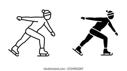Eiskunstlauf-Icon Grafikdesign. Vektorsymbol-Illustrationen
