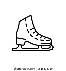  Ice skating icon line style vector
