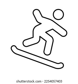 Ice Skating Icon in Line Style