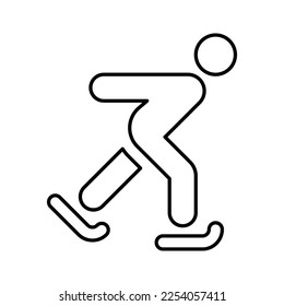 Ice Skating Icon in Line Style