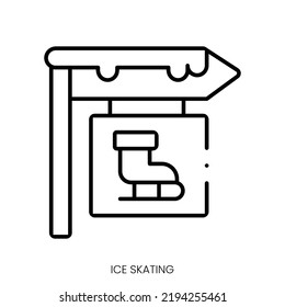 ice skating icon. Linear style sign isolated on white background. Vector illustration