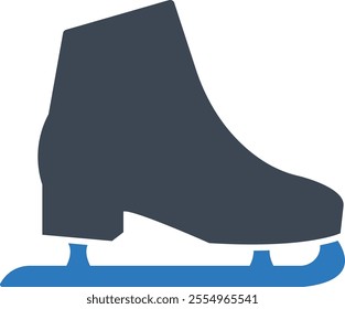 Ice skating icon on white background