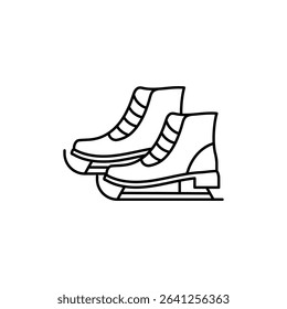 Ice skating icon outline set sign