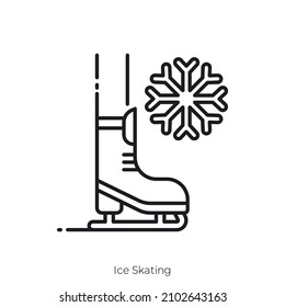 Ice Skating icon. Outline style icon design isolated on white background