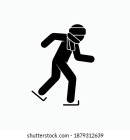 Ice Skating Icon. Sport or Recreation Activity Symbol - Vector.