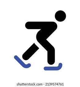 Ice Skating Icon .Sports icon. Simple flat vector illustration for your web site design, logo, app, UI.