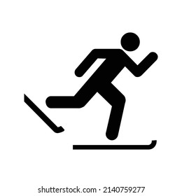 Ice Skating Icon .Sports icon. Simple flat vector illustration for your web site design, logo, app, UI.