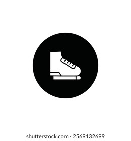 Ice skating icon Vector flat thin line illustration