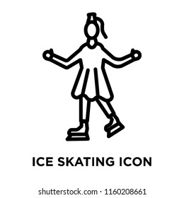 Ice skating icon vector isolated on white background, Ice skating transparent sign , linear symbol and stroke design elements in outline style