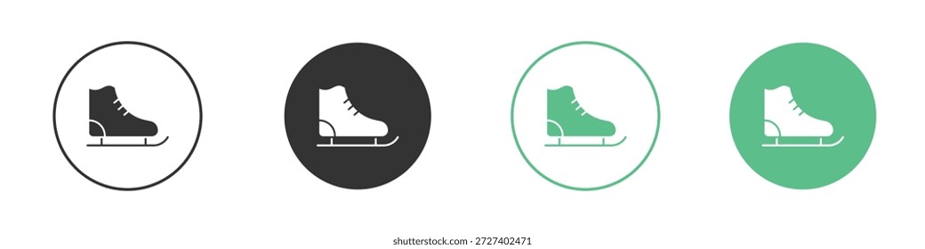 Ice Skating Icons Concept Set. Glyphe, Vektorgrafiken