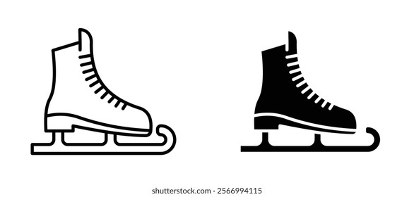 Ice skating icons in outline and fill. vector illustration for ui.