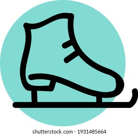 Ice skating, illustration, vector on white background.