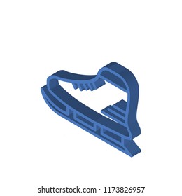 Ice skating isometric left top view 3D icon