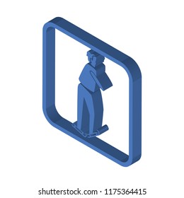 Ice skating isometric left top view 3D icon