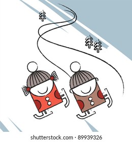 Ice skating kids