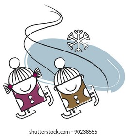 Ice skating kids