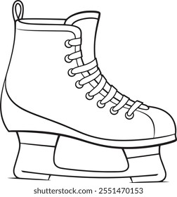 Patinaje sobre hielo línea de arte simple para colorear página Vector