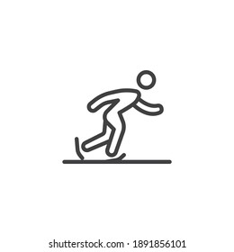 Ice skating line icon. linear style sign for mobile concept and web design. Winter skating outline vector icon. Symbol, logo illustration. Vector graphics