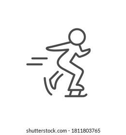 Ice skating line outline icon