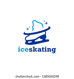 Ice Skating Logo Design Vector Template